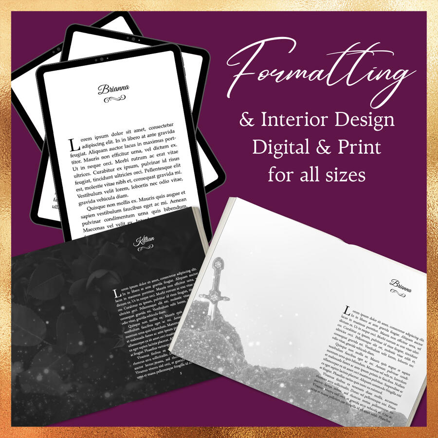Examples of interior book formatting in paperback and ebook
